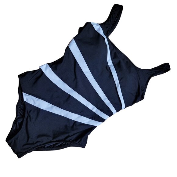 NWOT Longitude S Women's Vintage 80s 90s Retro One Piece Tummy Control Swimsuit - Picture 2 of 11